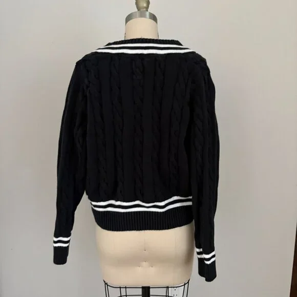 Hope & Henry Women's Long Sleeve V-Neck Cricket Cable Knit Sweater Size XL - Picture 4 of 8